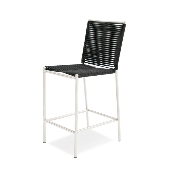 Lathrop Modern Outdoor Black Counter Stool