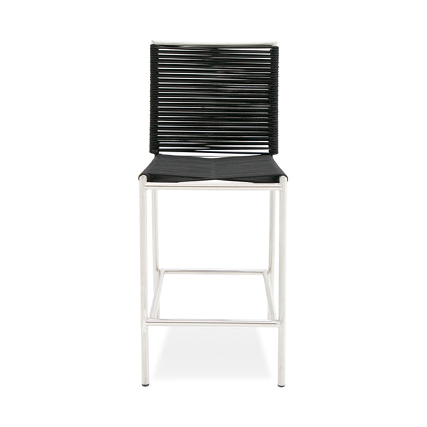 Lathrop Modern Outdoor Black Counter Stool