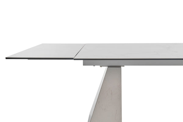 Modrest Latrobe Modern White Ceramic Quartz 118" Extendable Dining Table Model VGYFDT8765-5C-WHT-DT
