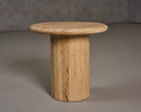 Modrest Lavaca Modern Travertine Marble Round End Table Model VGBR-SBA-4799RD
