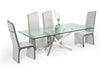 Modrest Legend Modern Glass & Stainless Steel Dining Table Model VGVCT8111-STL