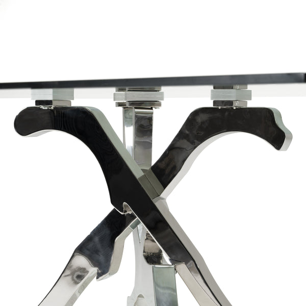 Modrest Legend Modern Glass & Stainless Steel Dining Table Model VGVCT8111-STL