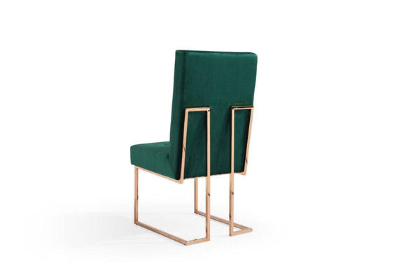 Modrest Legend Modern Green Velvet & Rosegold Dining Chair (Set Of 2) Model VGVCB012-GRN
