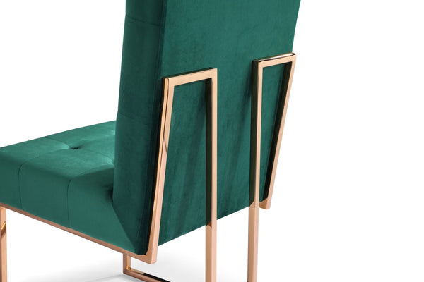 Modrest Legend Modern Green Velvet & Rosegold Dining Chair (Set Of 2) Model VGVCB012-GRN