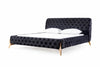Modrest Legend Modern Black Velvet & Rosegold Bed Model VGVCBD8111-15-BLKROSE-BED