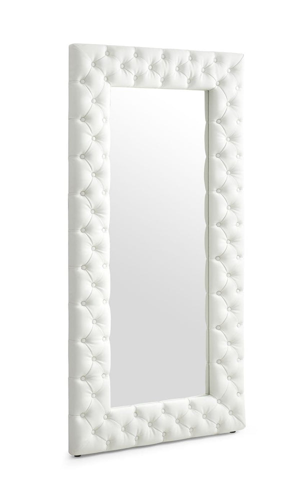 Modrest Legend Modern White Bonded Leather Floor Mirror Model VGVCJ8111-3H-WHT-MIR