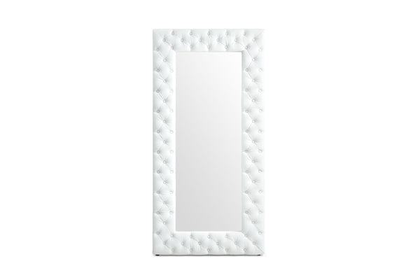 Modrest Legend Modern White Bonded Leather Floor Mirror Model VGVCJ8111-3H-WHT-MIR