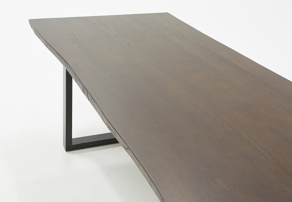 Leon Modern Umber Wood Live Edge Dining Table