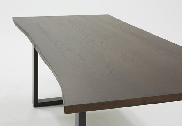 Leon Modern Umber Wood Live Edge Dining Table