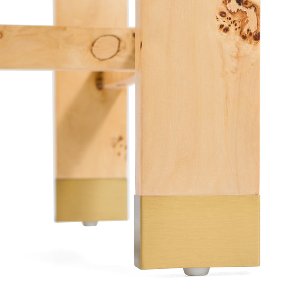 Modrest Letha Modern Cream Fabric & Burl Counter Chair Model VGMY-3805-26-CRM