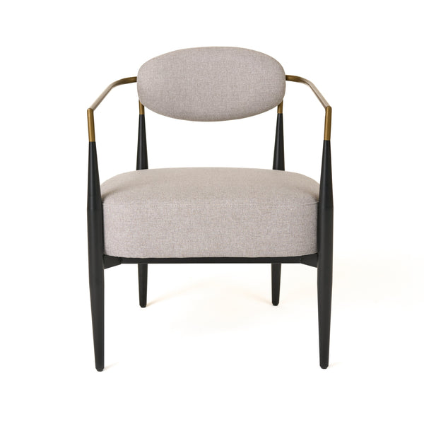 Modrest Liberty Modern Beige Fabric & Black & Gold Accent Chair Model VGDW-L-C500-BGE