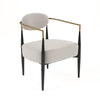 Modrest Liberty Modern Light Grey Fabric & Black & Gold Accent Chair Model VGDW-L-C500-009