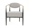 Modrest Liberty Modern Light Grey Fabric & Black & Gold Accent Chair Model VGDW-L-C500-009