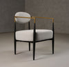 Modrest Liberty Modern Light Grey Fabric & Black & Gold Accent Chair Model VGDW-L-C500-009