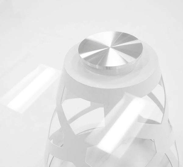 Modrest Lilly Modern 12Mm Round Glass & White Dining Table Model VGNS-GD8800-12MM