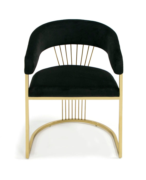 Modrest Linda Modern Black Velvet And Gold Dining Chair Model VGZA-Y429-BLK-DC
