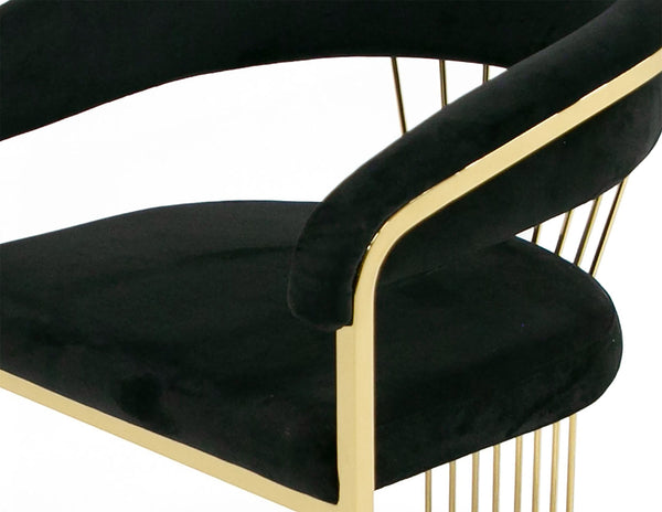 Modrest Linda Modern Black Velvet And Gold Dining Chair Model VGZA-Y429-BLK-DC