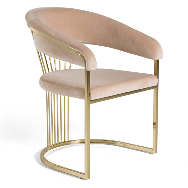 Modrest Linda Modern Beige Velvet And Gold Dining Chair Model VGZA-Y429-BEI-DC