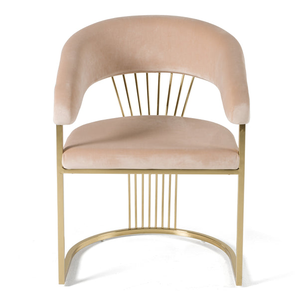 Modrest Linda Modern Beige Velvet And Gold Dining Chair Model VGZA-Y429-BEI-DC