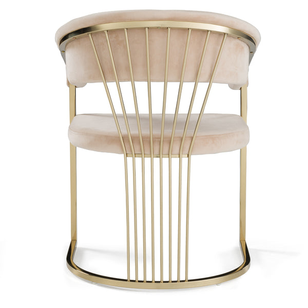 Modrest Linda Modern Beige Velvet And Gold Dining Chair Model VGZA-Y429-BEI-DC