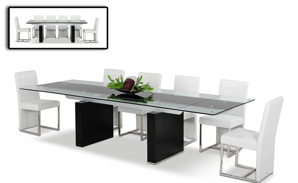 Lisbon Modern Glas Extendable Dining Table Model VGGU-328L-B