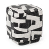 Divani Casa Loftis Modern Black & White Fabric Ottoman Model VGOD-24DY048-A