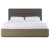 Modrest Lois Modern Grey Leather & Beige Shagreen Bed Model VGVC-BD2408-BED