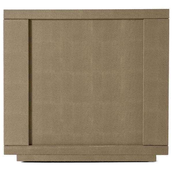 Modrest Lois Modern Beige Shagreen & Brass Nightstand Model VGVC-N2408