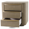 Modrest Lois Modern Beige Shagreen & Brass Nightstand Model VGVC-N2408