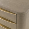 Modrest Lois Modern Beige Shagreen & Brass Nightstand Model VGVC-N2408