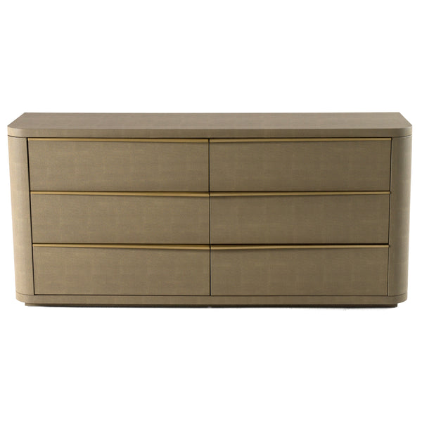Modrest Lois Modern Beige Shagreen & Brass Dresser Model VGVC-J2408-D