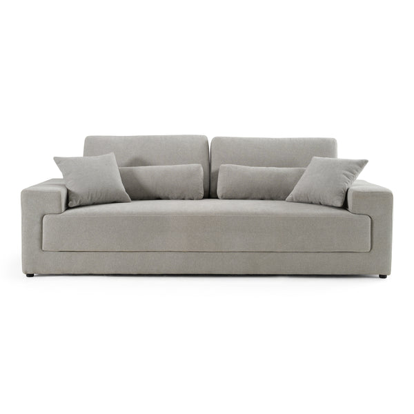 Loki Modern Grey Fabric 3-Seat Sofa