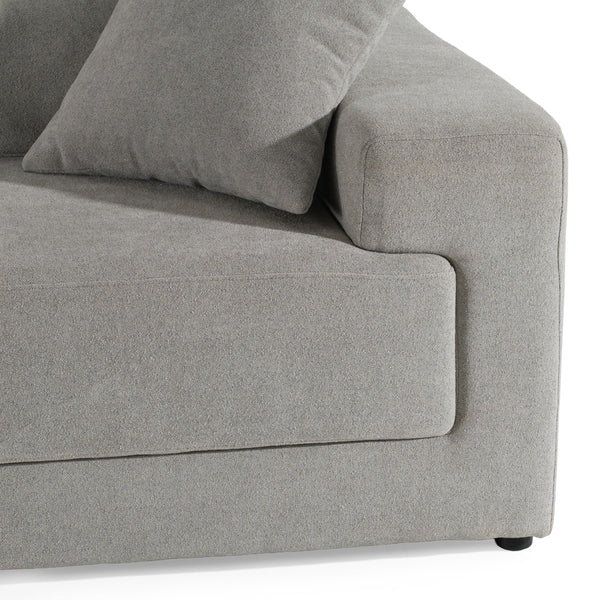 Loki Modern Grey Fabric 3-Seat Sofa