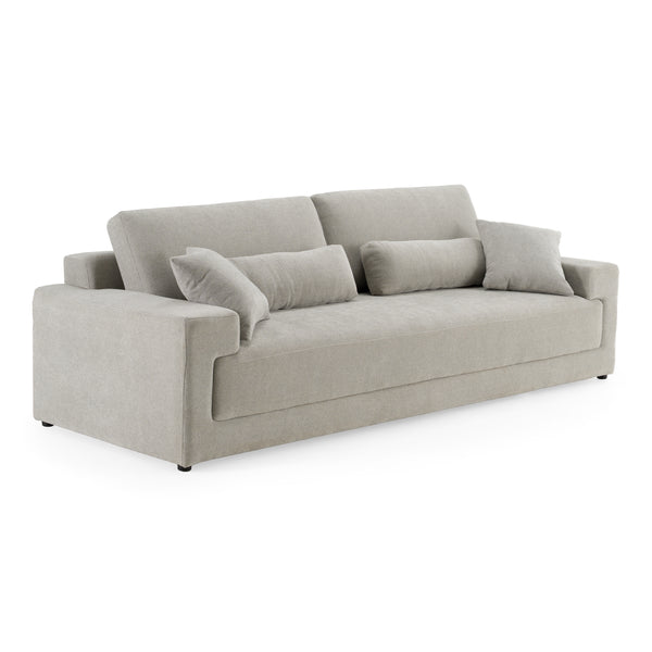 Loki Modern Grey Fabric 4-Seat Sofa