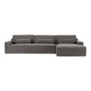 Loki Modern Grey Fabric Right Facing Sectional Sofa