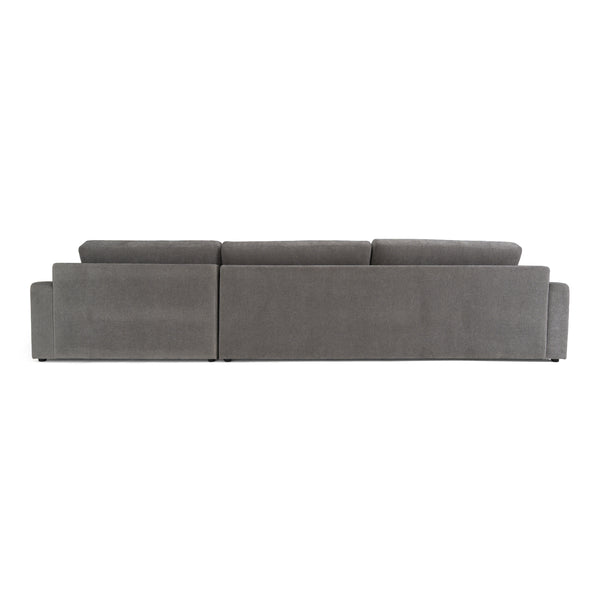 Loki Modern Grey Fabric Right Facing Sectional Sofa