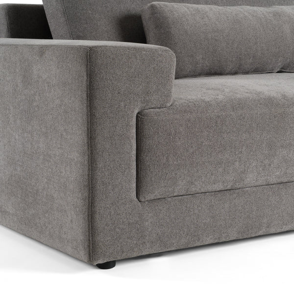Loki Modern Grey Fabric Right Facing Sectional Sofa