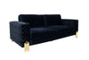 Divani Casa Lori Modern Velvet Glam Black & Gold Sofa Model VGYUHD-1936-BLK-S
