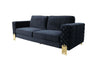 Divani Casa Lori Modern Velvet Glam Black & Gold Sofa Model VGYUHD-1936-BLK-S