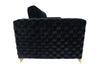 Divani Casa Lori Modern Velvet Glam Black & Gold Sofa Model VGYUHD-1936-BLK-S