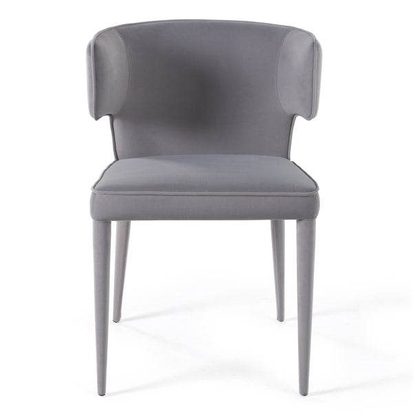 Modrest Lucero Modern Grey Velvet Arm Dining Chair Model VGYF-DC1021-GV