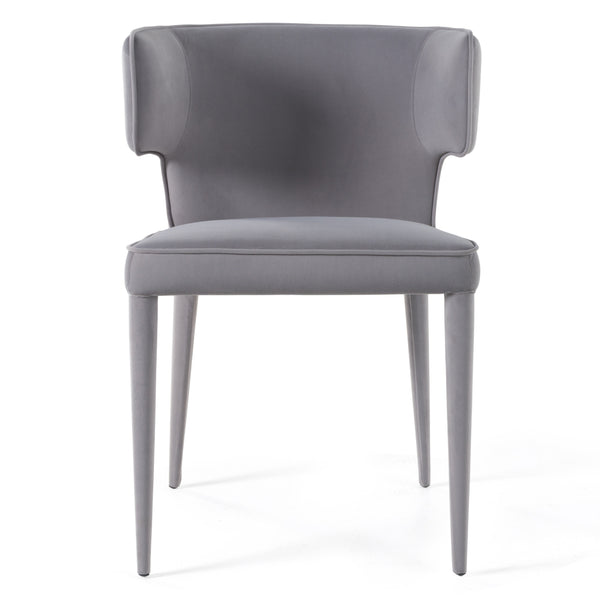 Modrest Lucero Modern Grey Velvet Arm Dining Chair Model VGYF-DC1021-GV