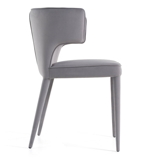 Modrest Lucero Modern Grey Velvet Arm Dining Chair Model VGYF-DC1021-GV