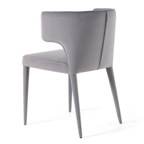 Modrest Lucero Modern Grey Velvet Arm Dining Chair Model VGYF-DC1021-GV