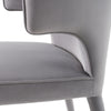 Modrest Lucero Modern Grey Velvet Arm Dining Chair Model VGYF-DC1021-GV
