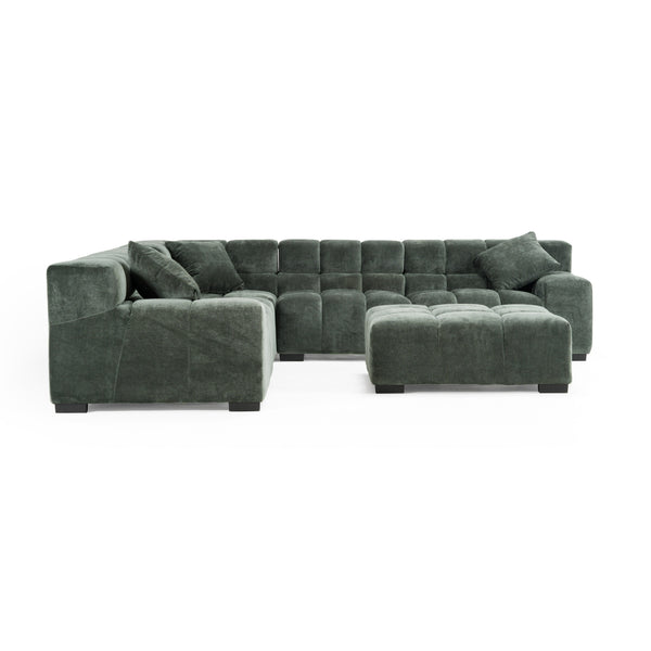 Divani Casa Ludwig Modern Dark Green Fabric Modular Sectional Model VGDW-DS1021-GRN