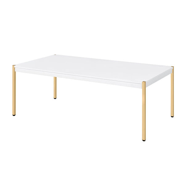ACME Otrac White & Gold Coffee Table Model LV00034