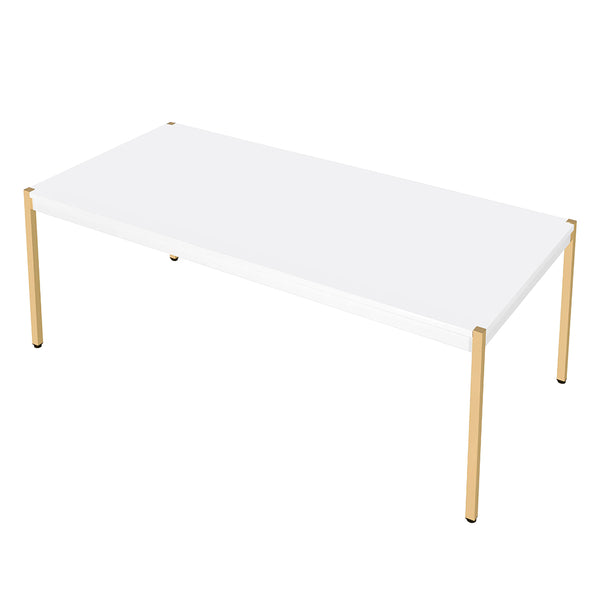 ACME Otrac White & Gold Coffee Table Model LV00034