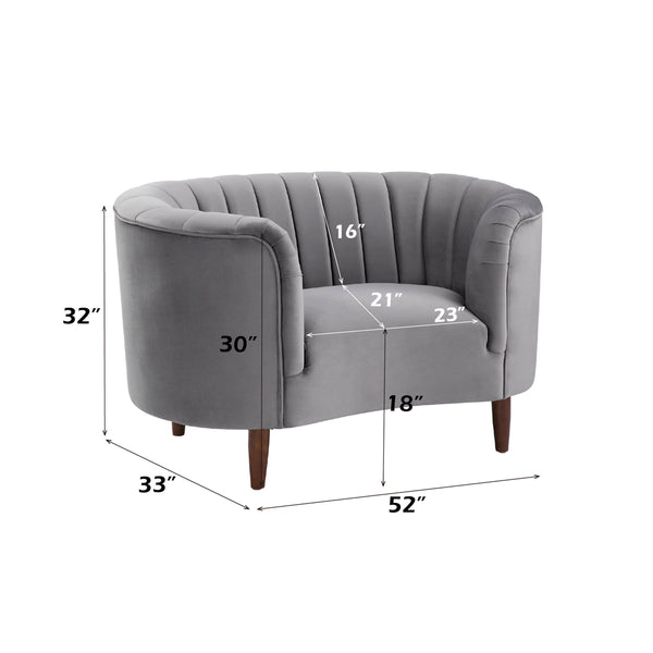 ACME Millephri Gray Velvet Chair Model LV00168