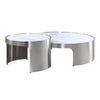 ACME Abilene Engineered Marble & Brush Silver Nesting Coffee Table Set Model LV00223